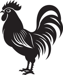 Beak Brigade: Roster Chicken Icon in Vector Design Cluck Collective: Vector Logo of Roster Chicken Graphics