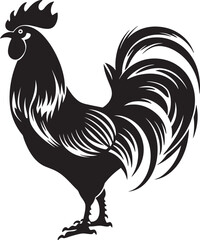 Clucking Clan: Roster Chicken Vector Emblem in Icon Perch Patrol: Vector Logo Featuring Roster Chickens