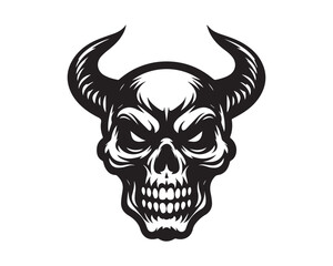 skull silhouette vector icon graphic logo design
