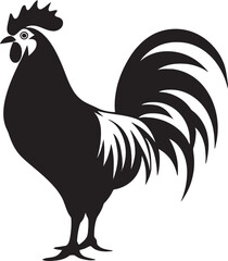 Cluck Collective: Vector Logo of Roster Chicken Graphics Feathered Force: Roster Chicken Vector Emblem in Icon