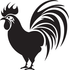 Beak Brotherhood: Vector Icon of Roster Chickens Poultry Pride: Roster Chicken Vector Emblem