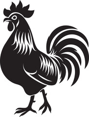 Feathered Fleet: Vector Logo of Roster Chicken Graphics Talon Troop: Roster Chicken Vector Emblem in Icon