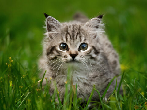 Gatito peque&ntilde;o con mirada tierna 