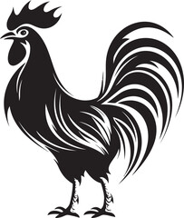 Feathered Force: Roster Chicken Vector Emblem in Icon Desert Defender: Vector Logo Design of Sand Military Vehicle