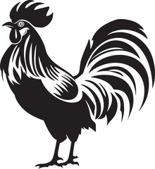 Perch Posse: Iconic Roster Chicken Graphics Poultry Pack: Vector Icon of Roster Chickens