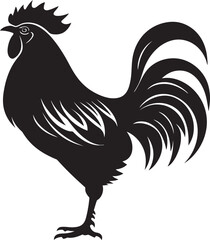 Winged Watch: Vector Icon of Roster Chickens Feathered Formation: Roster Chicken Vector Emblem