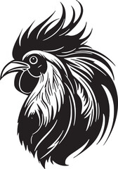 Coop Cohort: Iconic Roster Chicken Graphics Winged Watch: Vector Icon of Roster Chickens