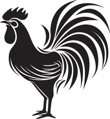 Rooster Regiment: Vector Icon of Roster Chickens Beak Brigade: Roster Chicken Vector Emblem