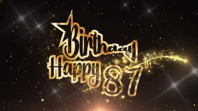 Invitation Gold Color Creative Logo Videos, Celebration of 87 Years Birthday Day