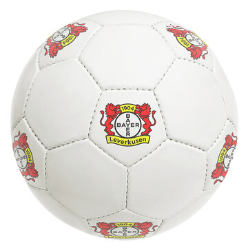 white soccer ball Bayer 04 Leverkusen