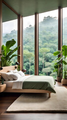 Immerse Yourself in the Amazon: Double-Height Bedroom with Rainforest View