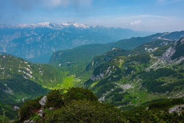 Obraz premium Triglav national park viewed from Mount Vogel, Slovenia
