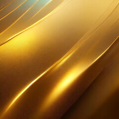Luxurious gold background, satin and wavy effect. Metallic glowing background.