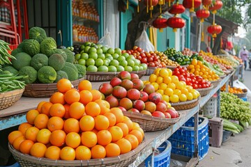 Assorted Baskets Filled With Fruits and Vegetables