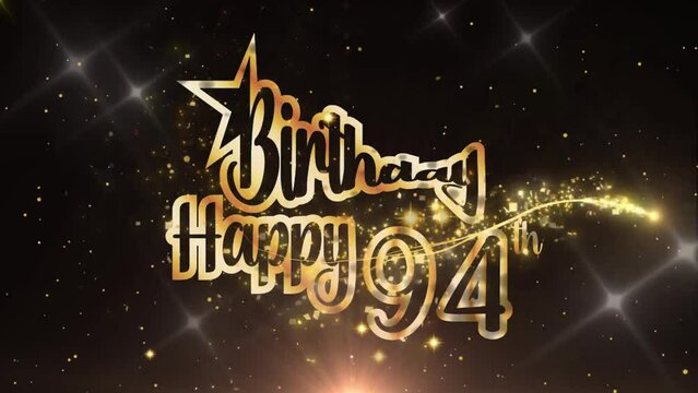 Invitation Gold Color Creative Logo Videos, Celebration of 94 Years Birthday Day