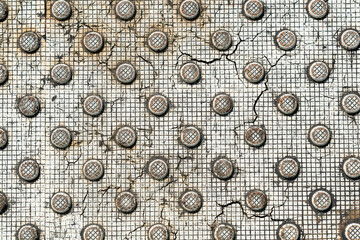 Abstract texture, Concrete background with a pattern of circles, different size circles on an...