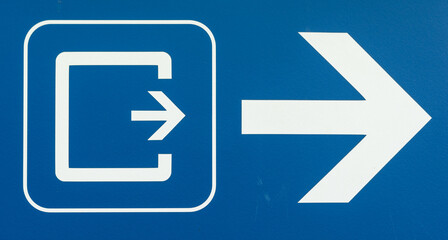Sign in icon vector image.blue arrow sign,Road Sign Icon,sing exit