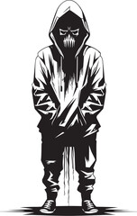 Streetwise Skele: Hoodie-Wearing Skeleton Graphic SkeleThreads: Urban Hoodie Skeleton Icon