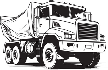 Artistic Dump: Vector Logo Design with Dump Truck Sketch Truck Sketch: Sketch Icon Graphics of Dump Truck