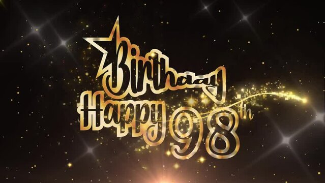 Invitation Gold Color Creative Logo Videos, Celebration of 98 Years Birthday Day