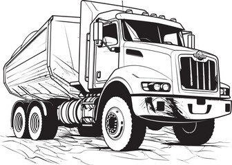 TruckArtisan: Sketch of Dump Truck Vector Logo DumpCanvas: Vector Logo Design Featuring Sketch of Dump Truck