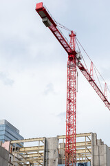 building under construction,construction site with cranes,