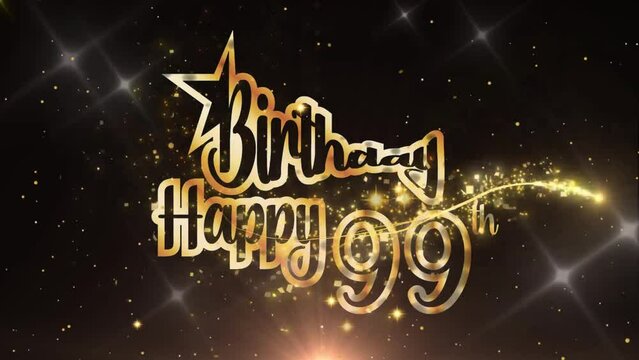 Invitation Gold Color Creative Logo Videos, Celebration of 99 Years Birthday Day