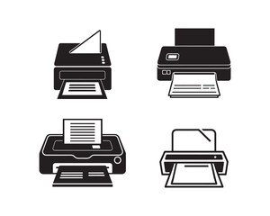printer silhouette vector icon graphic logo design - obrazy, fototapety, plakaty