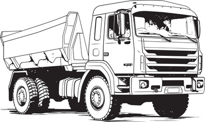 Sketchy Cargo Carrier: Dump Truck Sketch Icon Dump Truck Blueprint: Sketch Design