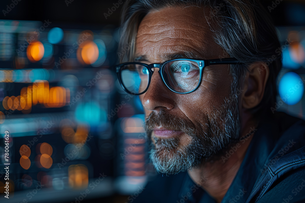 Poster an ai-powered investment advisor analyzing market trends and recommending investment strategies to c