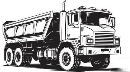 Dump Truck Express: Vector Logo Sketch Sketchy Freight Carrier: Dump Truck Sketch Icon