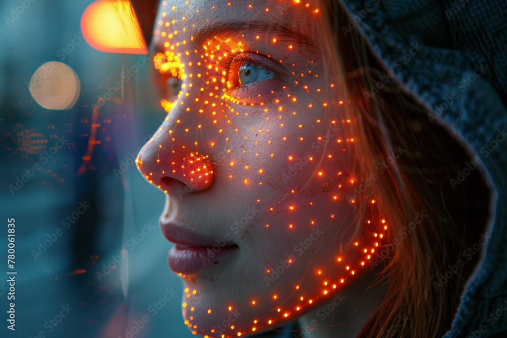 Poster an ai-driven facial recognition system identifying individuals in real-time from surveillance footag