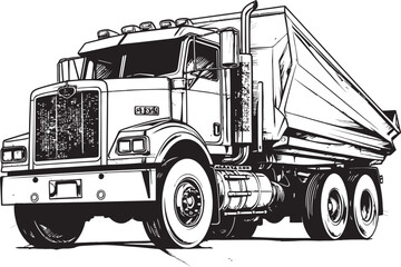 SketchHaulage: Sketch Graphic of Dump Truck Icon DumpExpress: Vector Dump Truck Sketch