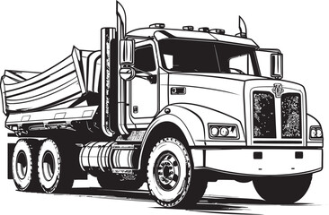 SketchHaulage: Sketch Logo Design of Dump Truck DumpExpress: Dump Truck Sketch Icon