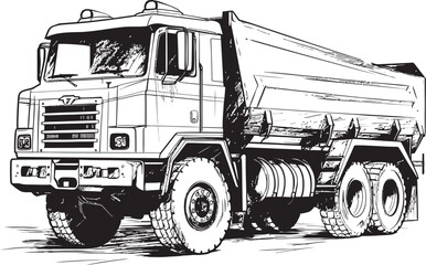 SketchHaul: Sketch Icon of Dump Truck DumpArtistry: Vector Logo Design Featuring Sketch of Dump Truck