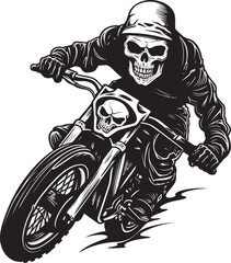 Skull Blaze: Vector Logo Design for Skull Motorbike Rider Grim Reaper Ride: Skull Motorbike Rider Icon Graphics