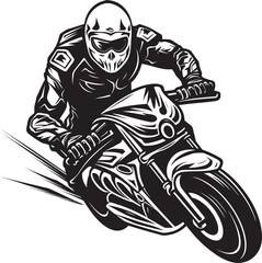 Reaper Ride: Skull Motorbike Vector Logo Bone Biker: Skull Rider Icon Design