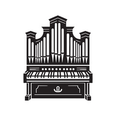 Creative Composition: Dynamic Organ Silhouette, Enhanced by Sleek Vector Design, Organ Illustration - Minimallest Organ Vector
