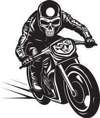 Ghost Rider Emblem: Skull Motorbike Icon Graphics Reaper's Roar: Motorbike Rider Vector Logo