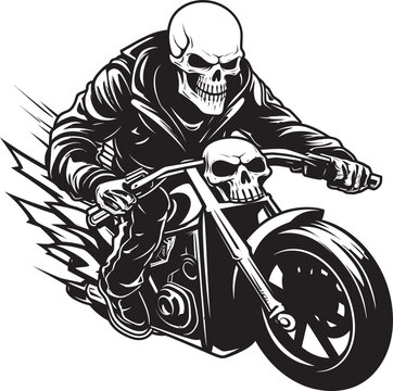 Ghost Rider Fury: Motorbike Rider Icon Graphics Reaper's Ride: Skull Motorbike Vector Logo
