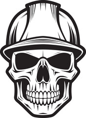 Skull Construction Guardian: Worker Safety Emblem Scaffold Skull Sentinel: Construction Worker Vector Logo