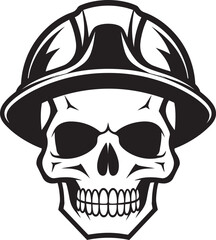 Hardhat Safety Skull: Iconic Worker Emblem Design Scaffold Skull Sentry: Worker Emblem Design
