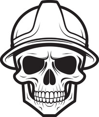 Scaffold Skull Sentinel: Construction Worker Vector Logo Hardhat Reaper Icon: Construction Skull Logo