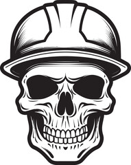 Hardhat Reaper Icon: Construction Skull Logo Skull Safety Guardian: Helmeted Worker Icon Design