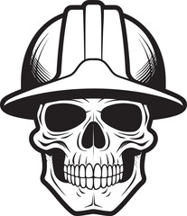 Scaffold Skull Sentry: Worker Emblem Design Skull Safety Sentinel: Construction Helmet Vector Logo