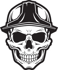 Hardhat Reaper Icon: Construction Skull Logo Construction Reaper Emblem: Skull in Hardhat Logo