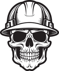 Hardhat Reaper Icon: Construction Skull Logo Construction Reaper Emblem: Skull in Hardhat Logo