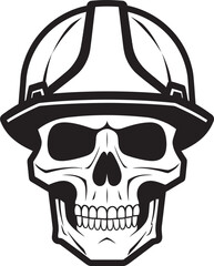 Scaffold Skull Sentinel: Construction Worker Vector Logo Skull Construction Guardian: Worker Safety Emblem