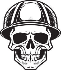 Skull Safety Sentinel: Construction Helmet Vector Logo Hardhat Safety Skull: Iconic Worker Emblem Design