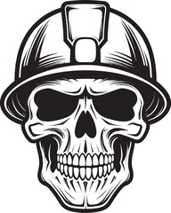 Skull Engineer: Iconic Helmet-Wearing Skull Graphics Hard Hat Sentry: Vector Logo Design for Construction Professionals